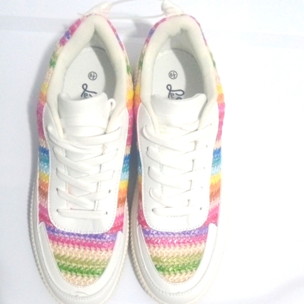 LA SHEELAH WOMEN'S VIBRANT MULTICOLOR WOVEN SNEAKERS SIZE 8.5 NWT